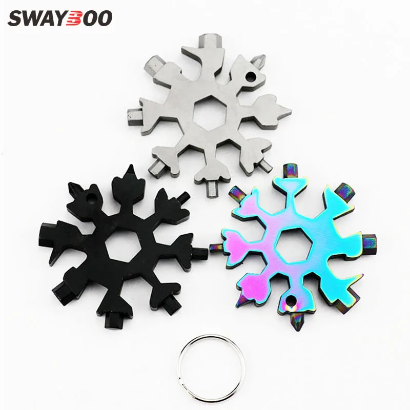 

Swayboo 18-in-1 portable snowflake hex combination tool card multi-function octagonal tool outdoor bicycle repair tool Kits