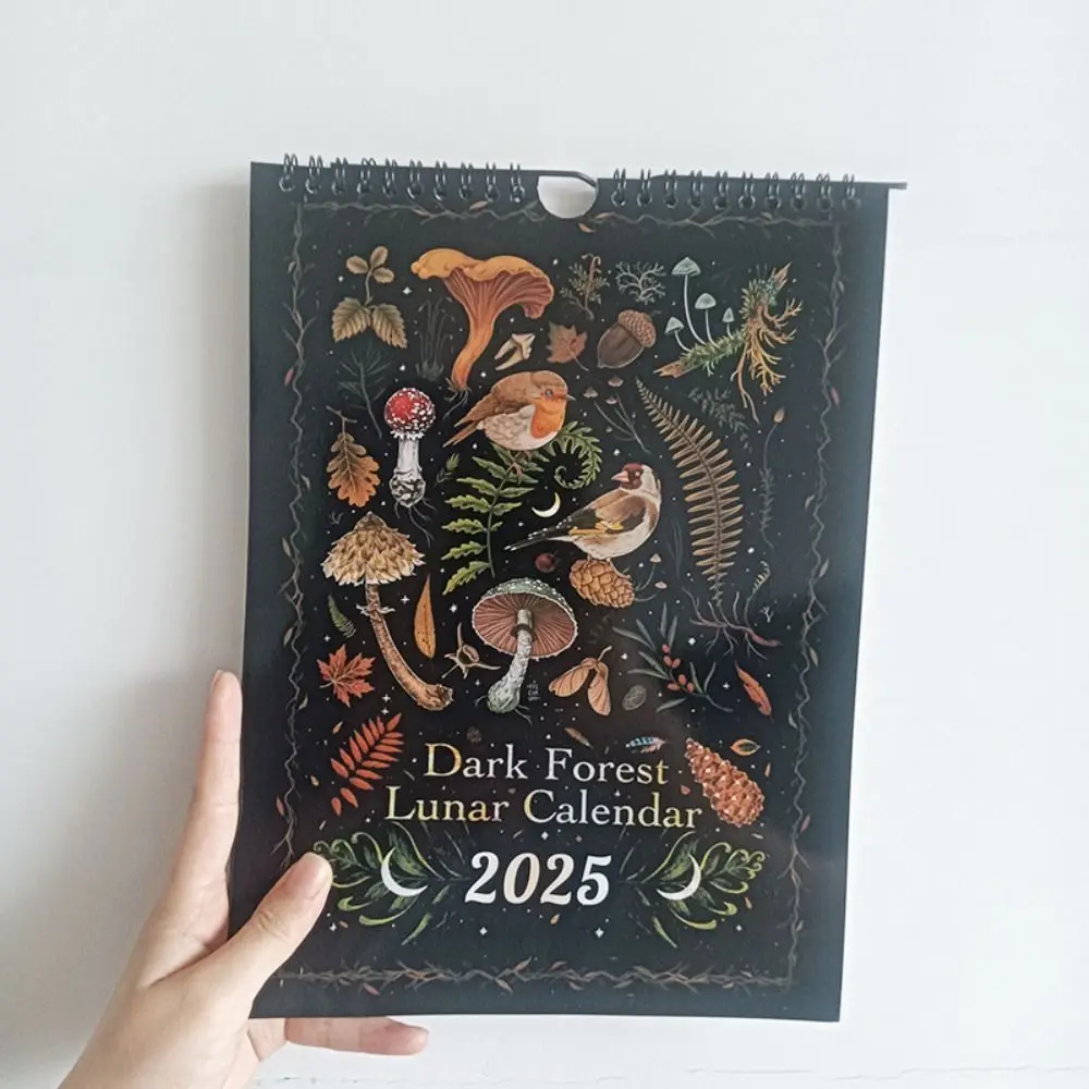 Contains 12 Original Illustrations 2025 Calendar Drawn Throughout The Year Daily Monthly Schedule Dark Forest Lunar Calendar