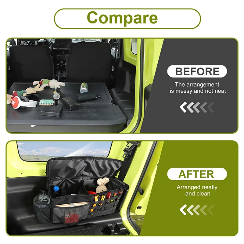 باوا تستيفها حقيبة لسوزوكي جيمي 2door 2019 2020 2021 2022 2023 2024 JB74 سيارة جذع المنظم حقيبة الملحقات الداخلية #2