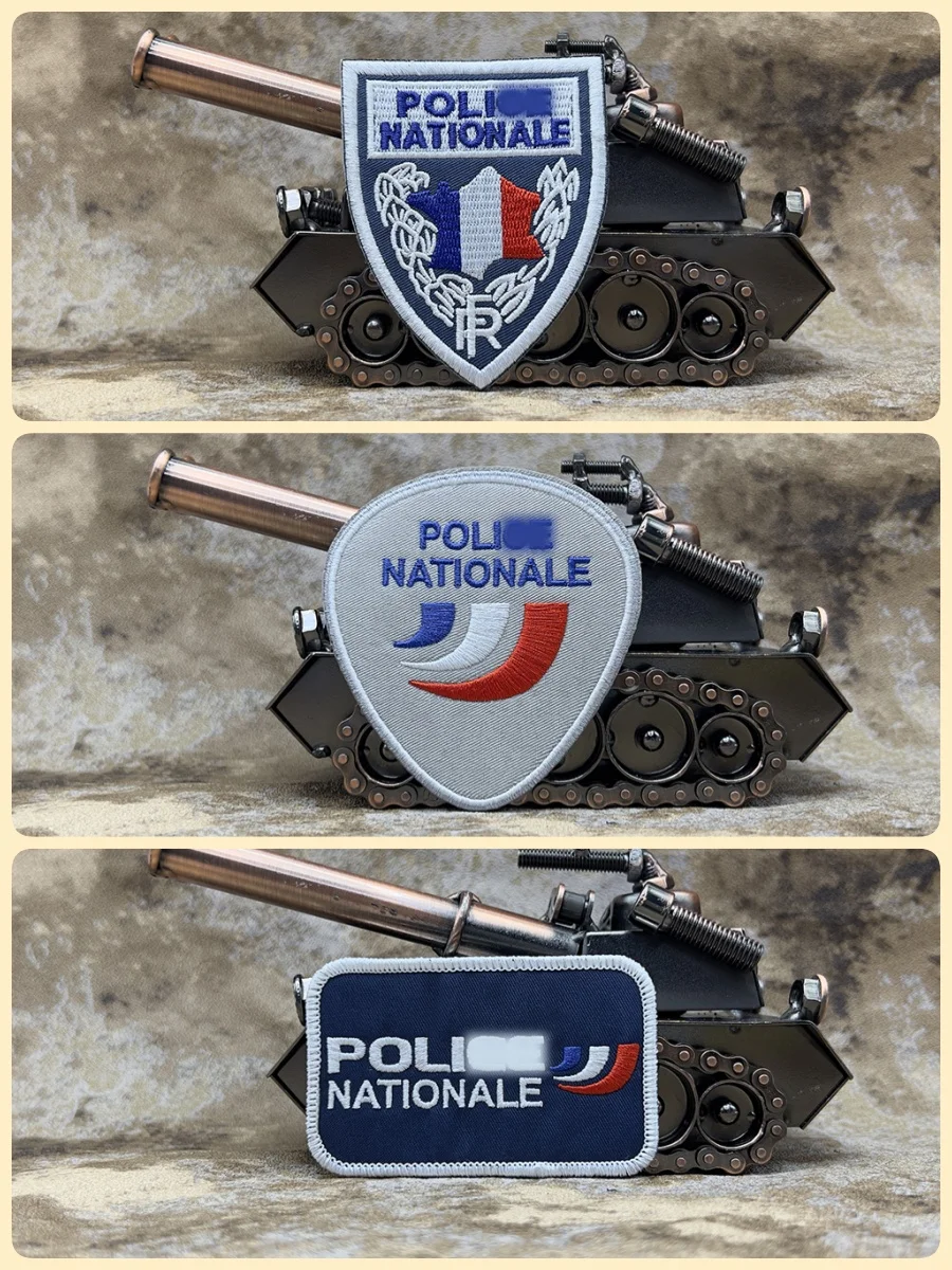 Patchs brodés tactiques nationaux français (DGPN), pour vêtements, sacs à dos, chapeaux, accessoires militaires avec support à crochet ou à coudre