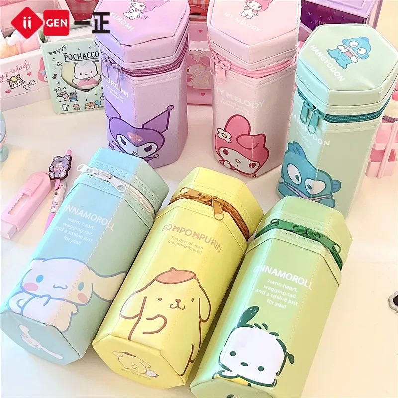 

Sanrio My Melody Large Capacity Pu Pencil Case Anime Kuromi Pachacco Cinnamoroll Student Stationery Pen Case Pencil Storage Box