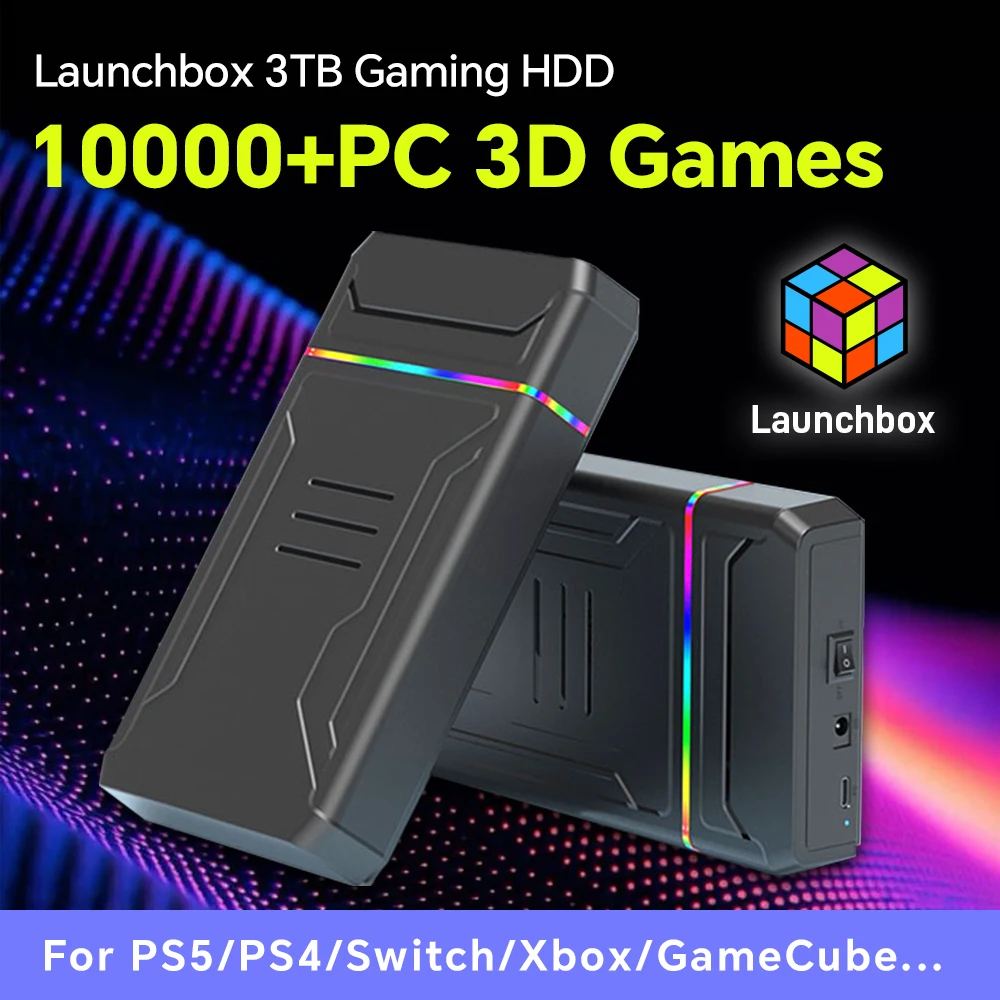 

Launchbox 3TB Game Hard Drive Consoles with 10107 Games Plug&Play For WIN PC For PS4/Switch/Xbox/PS3/PS2/PS1 Retro Gaming HDD