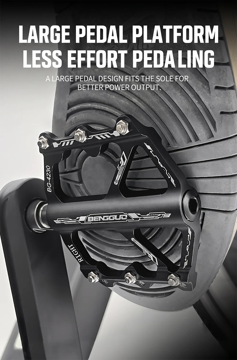 3-Lager-Pedal aus Aluminiumlegierung für Mountainbike und Rennrad, Chrom-Molybdän-Stahlachse, rutschfeste, verbreiterte Pedalbasis – Detail 9