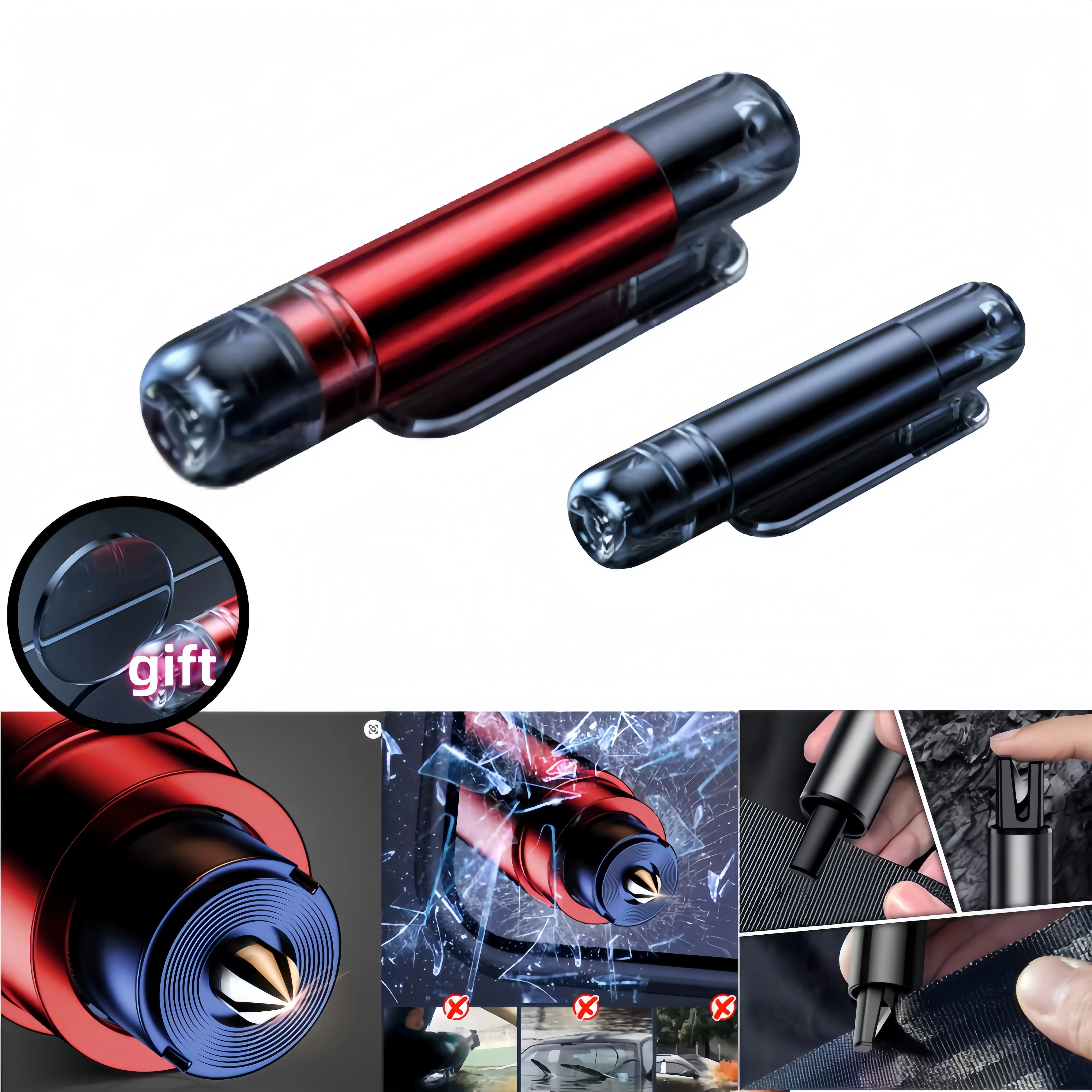 

Автомобильный молоток безопасности 2-в-1, аварийный инструмент для выключателя окна, резак для ремней безопасности, мини-портативное спасательное устройство для выживания в транспортных средств