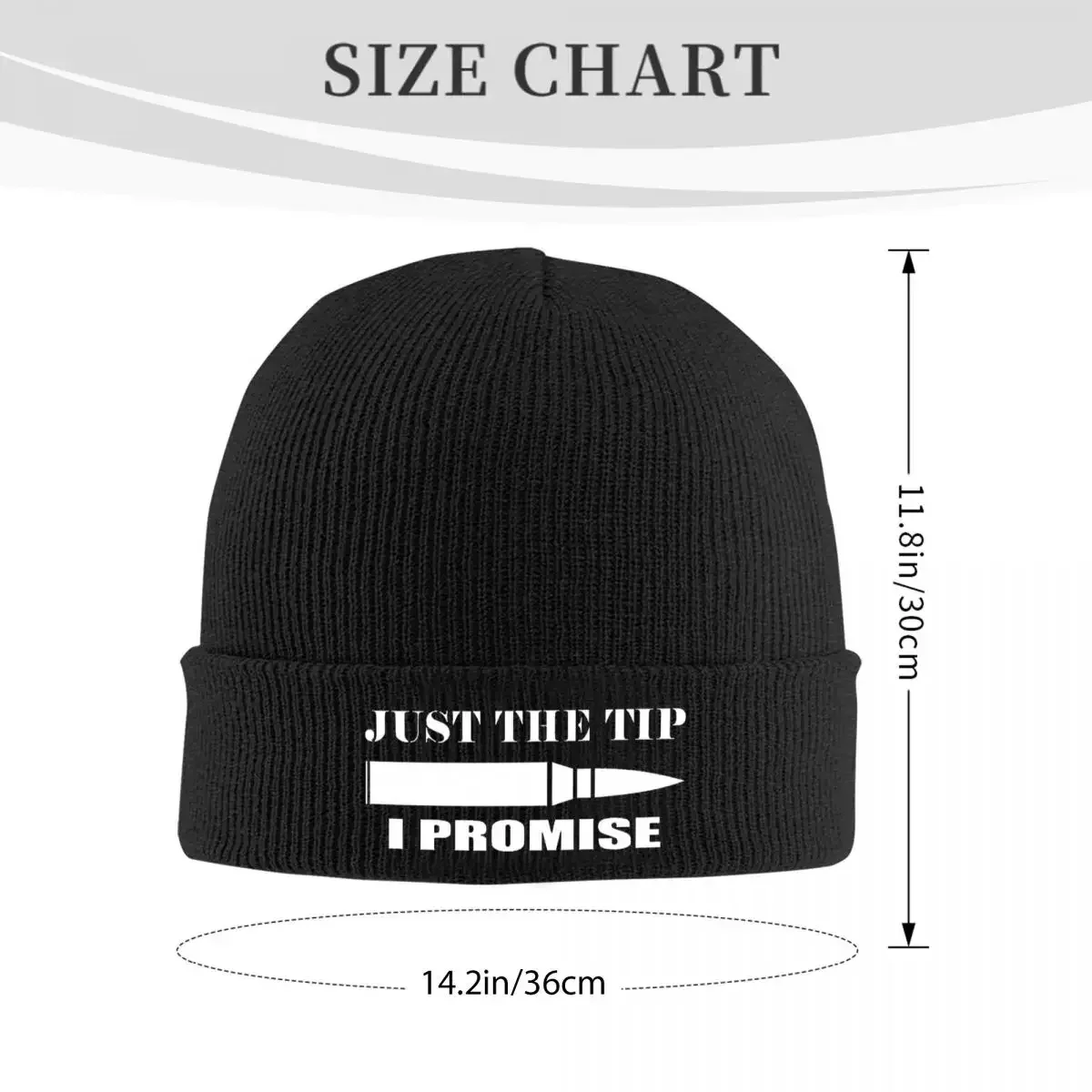 Just The Tip I Promise Knitted Bonnet Caps 100% Cotton Fashion Keep Warm Hats