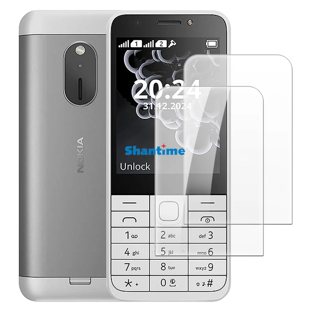 Soft Case + 2 Pack Tempered Glass Screen Protectors for Nokia 230 2024 Full-Body Protection, Shockproof