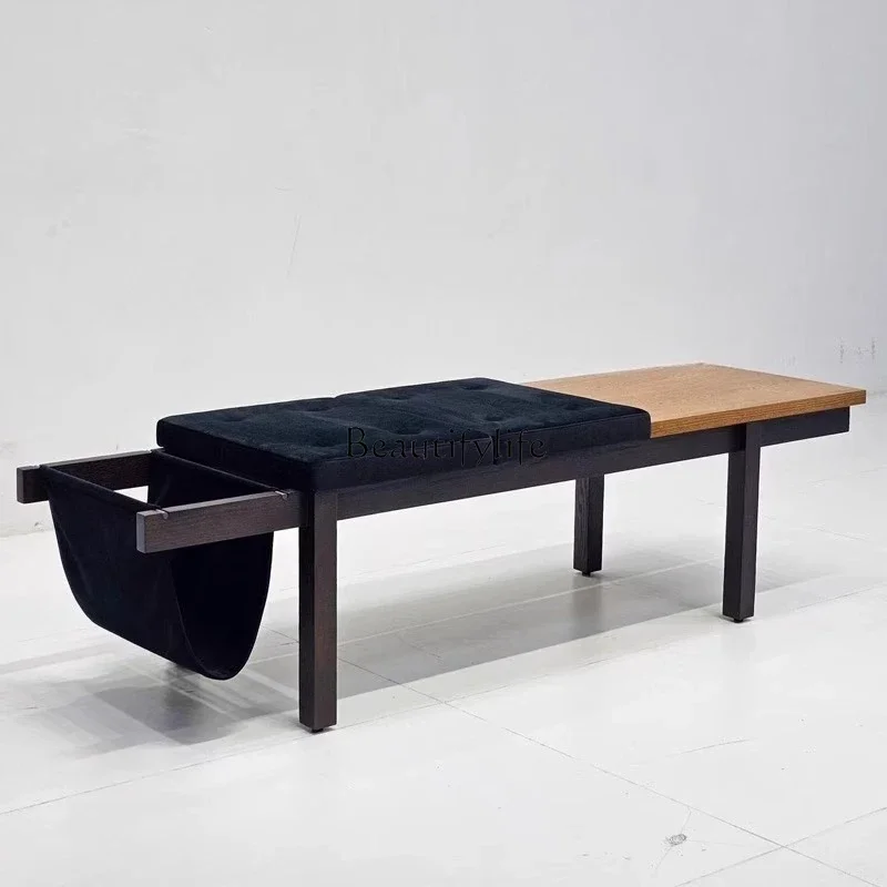 

LJY*New Chinese creative solid wood sofa stool foyer entrance villa living room storage restaurant bench