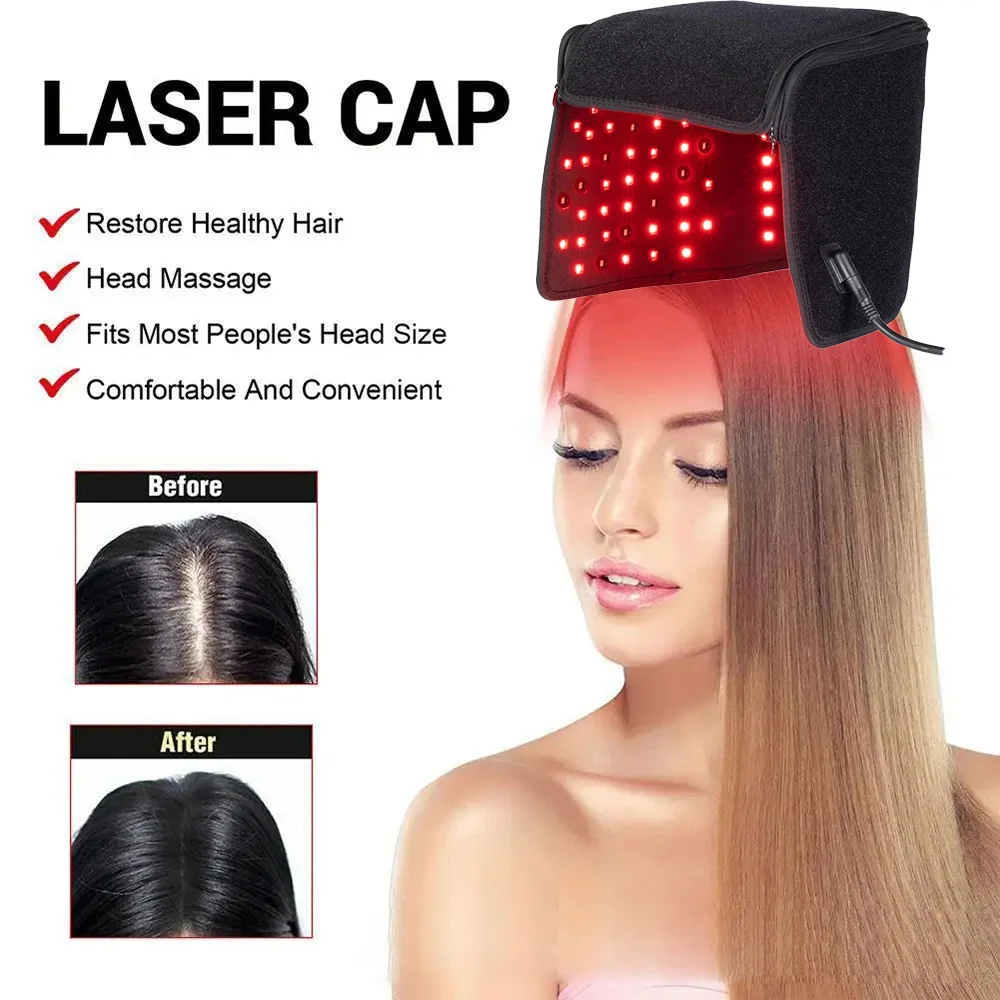 Casco Led para el crecimiento del cabello, masaje de cabeza, antipérdida de cabello, alivio del estrés, masajeador eléctrico para el cuero cabelludo, terapia de relajación con luz infrarroja