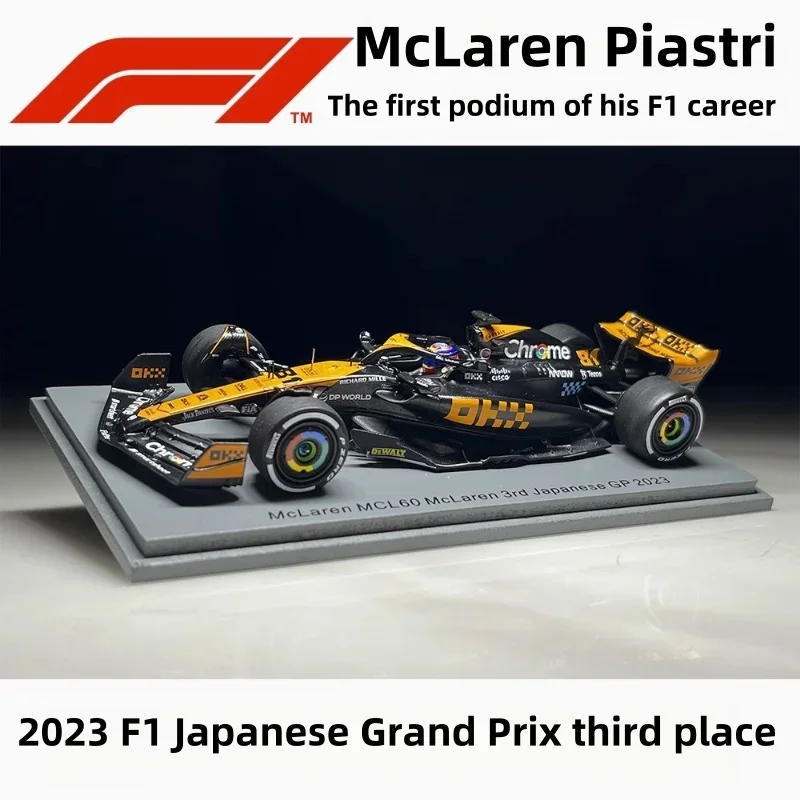 1:43 первый подиум Piastri 2023F1 Япония McLaren MCL60 миниатюрная модель из смолы, украшение для взрослых, игрушка для мальчика, детский праздничный подарок