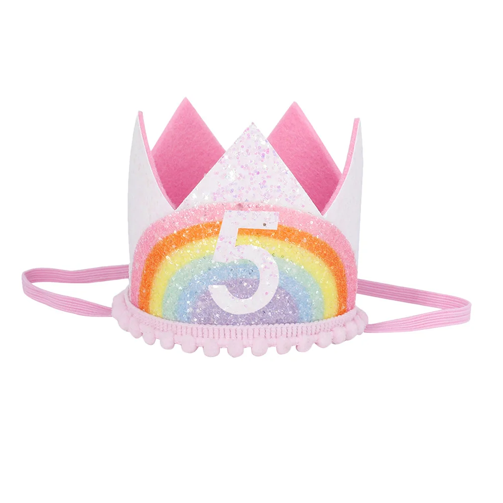 

Birthday Crown Hat Cloth Toddler Kids Party Birthday Crown Headdress Comfortable Lightweight Photo Prop