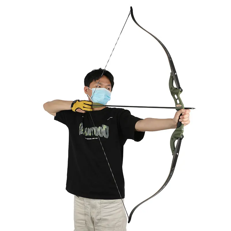 25-60lbs Busur Recurve Antarmuka F 60 Inci Busur Memanah Paduan Aluminium 19 "Riser Glassfibre Bambu Laminasi Anggota Badan Berburu Menembak