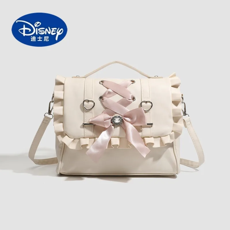 Disney Summer New Tote Bag verde menta - Borsa a mano leggera e versatile di grande capacità con dettagli a fiocco dolce per i pendolari casual