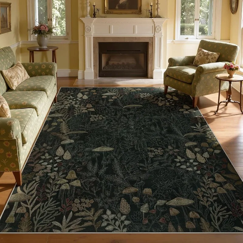 

Boho Jungle Floral Pattern Carpet for Living Room Non-slip Machine Washable Floor Mat Coffee Table Bedroom Bedside Rug Ковер 러그