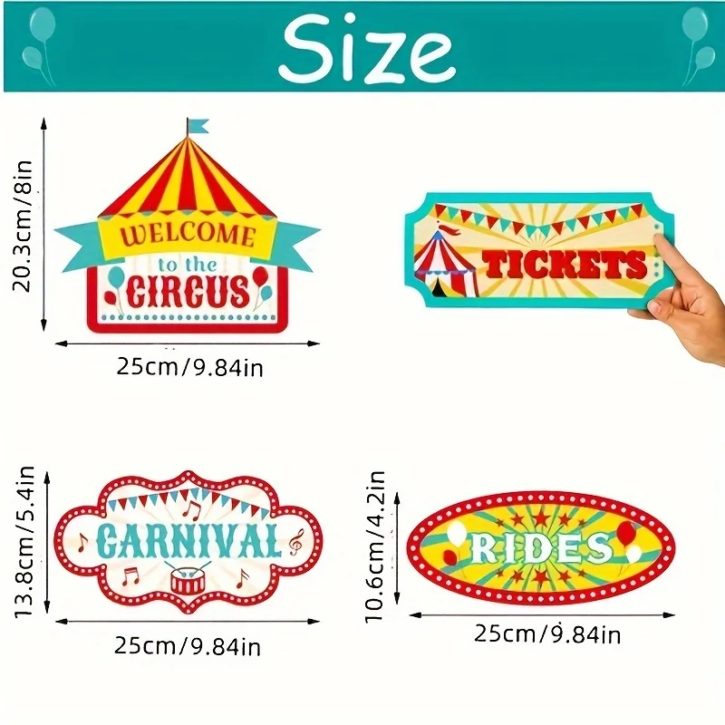 Carnival Circus Theme Party Decorations,20 Pcs Welcome Circus Party Signs Carnival Directional Signs Decorations Party Supplies