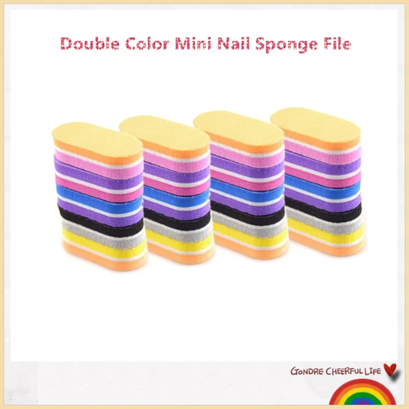 

40PCS Double Color Mini Nail Sponge File 100 180 Grit Nail Polish Sanding Buffer Strips Polishing Nails File Pedicure