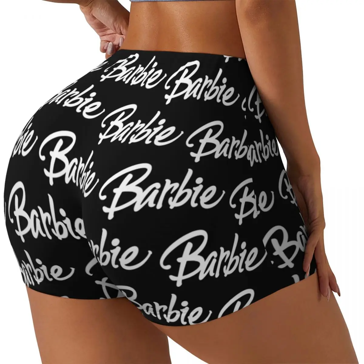 Custom Women Barbie Workout Yoga Shorts Athletic Gym Running Volleyball Shorts