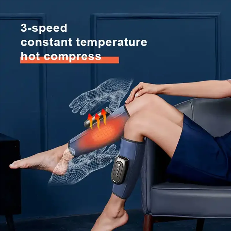 Masajeador eléctrico de piernas con vibración, dispositivo de compresión de aire caliente, relajación muscular de pantorrilla, Control remoto