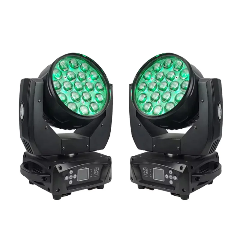 Светодиодный прожектор Sunart 2Pcs/Lot 19*15W Moving Head Wash с зумом, RGBW, для сценического освещения, эффектов, дискотек, ночных клубов, баров, DMX-управление