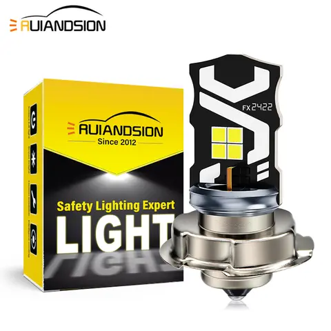 Lampe LED Ruiandsion P26S pour moto et scooter, éclairage latéral, 6000K blanc, 12V 24V AC/DC, réflecteur optimisé, 1 pièce
