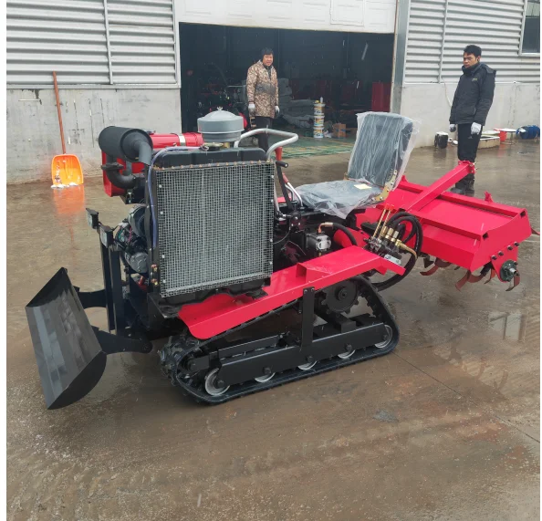 35HP Diesel Tracked Multifunctional Cultivator, Rotary Tiller, Trencher, Mini Agricultural Tracked Tractor, Hot Selling