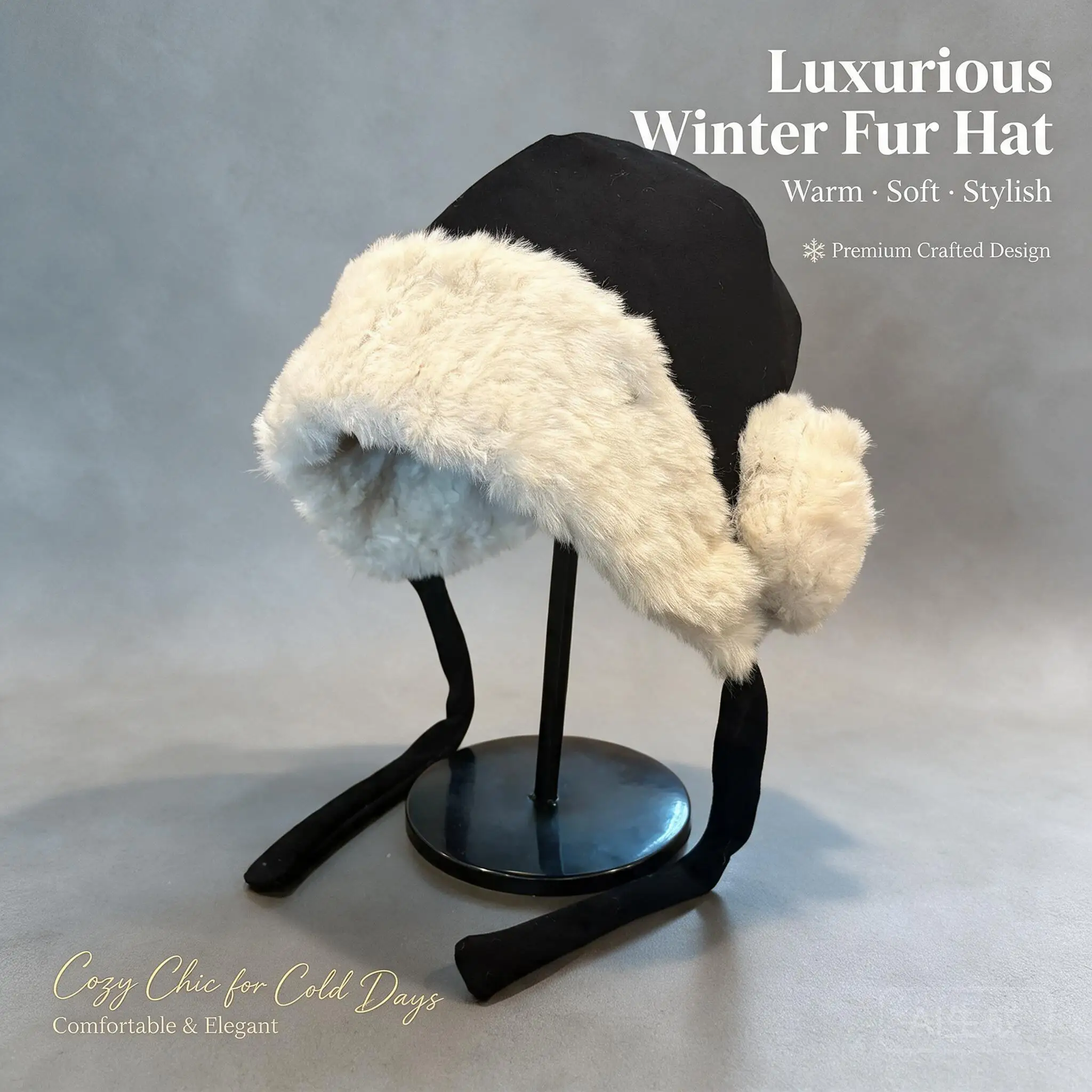 Unisex Winter Warm Thick Polyester Plush Lined Trapper Ushanka Hat Ear Flaps Adjustable Windproof Biking Skiing Snow Outdoor Use