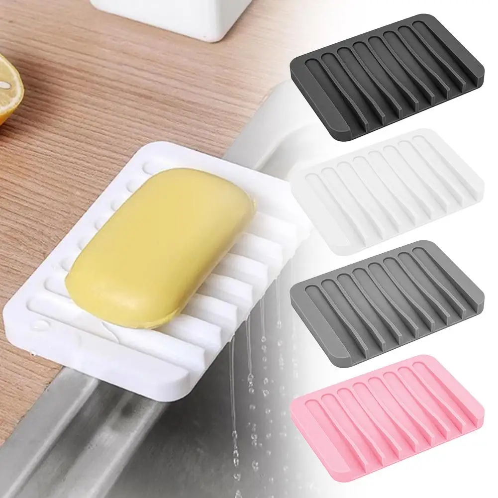 Silicone Soap Pad Self Draining Anti-slip Sink Tray Soap Soap Kitchen Sponge Dish Sink Pad Drain Dispenser Countertop F0M6