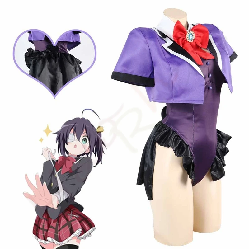 Anime Love Chunibyo y otros delicias Takanashi Rikka Cosplay disfraz peluca Sexy conejito lindo disfraz Halloween carnaval fiesta traje