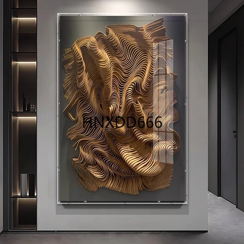 Modern handmade three-dimensional 3D decorative painting living room entrance hanging painting