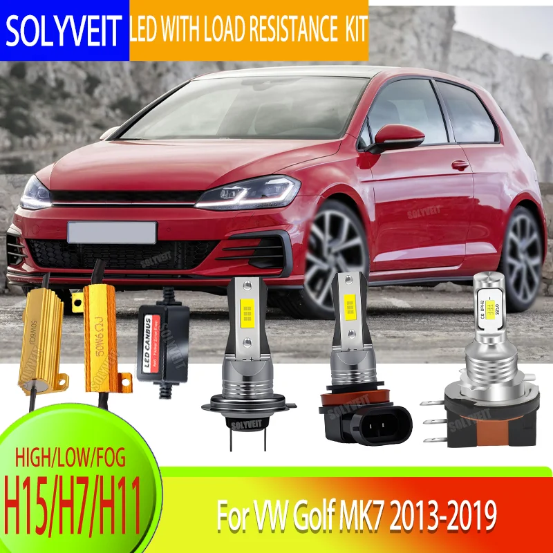 

Direct Plug No Expertise Needed LED H15/H7/H11 Kit With load resistance For VW Golf MK7 2013 2014 2015 2016 2017 2018 2019
