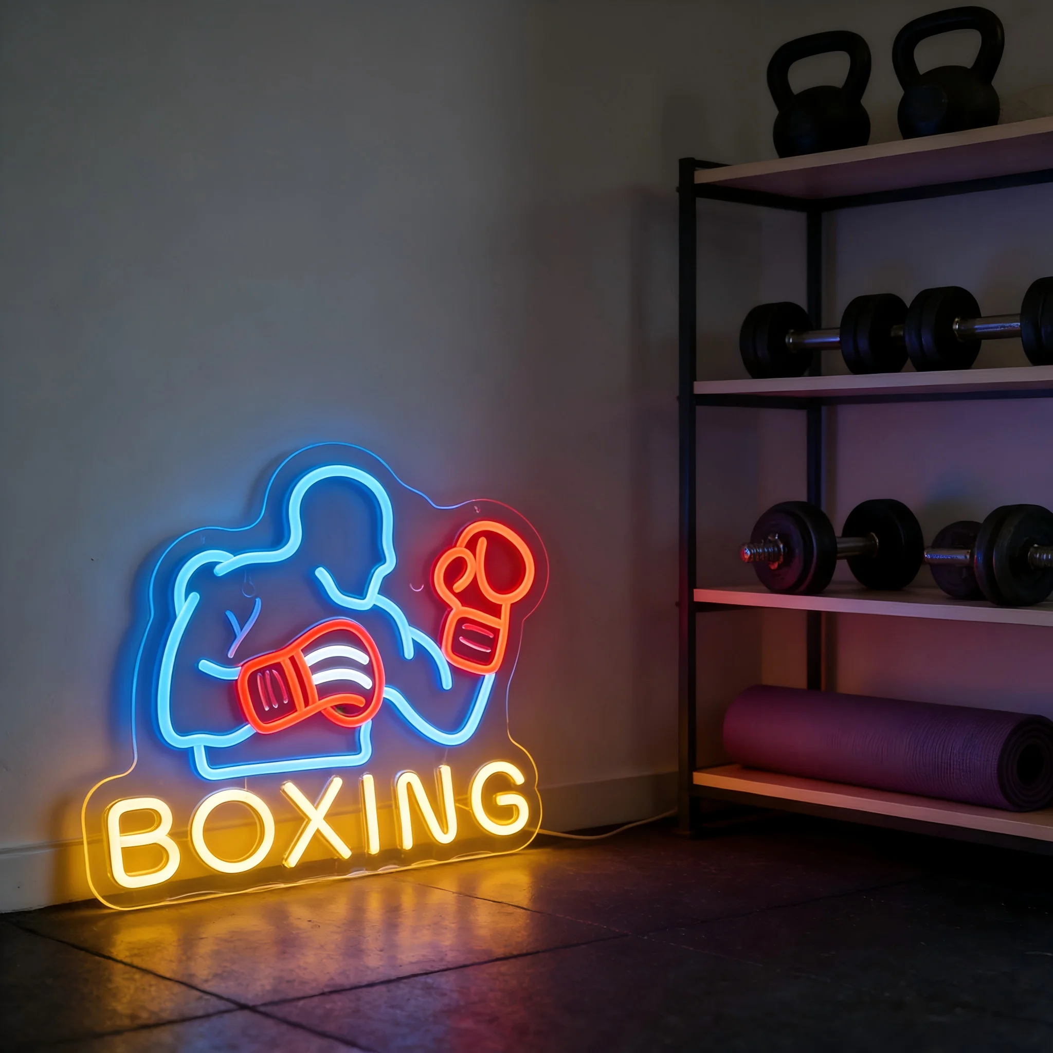  Boxing Neon Light Sign USB Dimmable LED Neon Sign for Boxing Gym Livingroom Club Bar Man Cave Party Gifts Wall Decoration