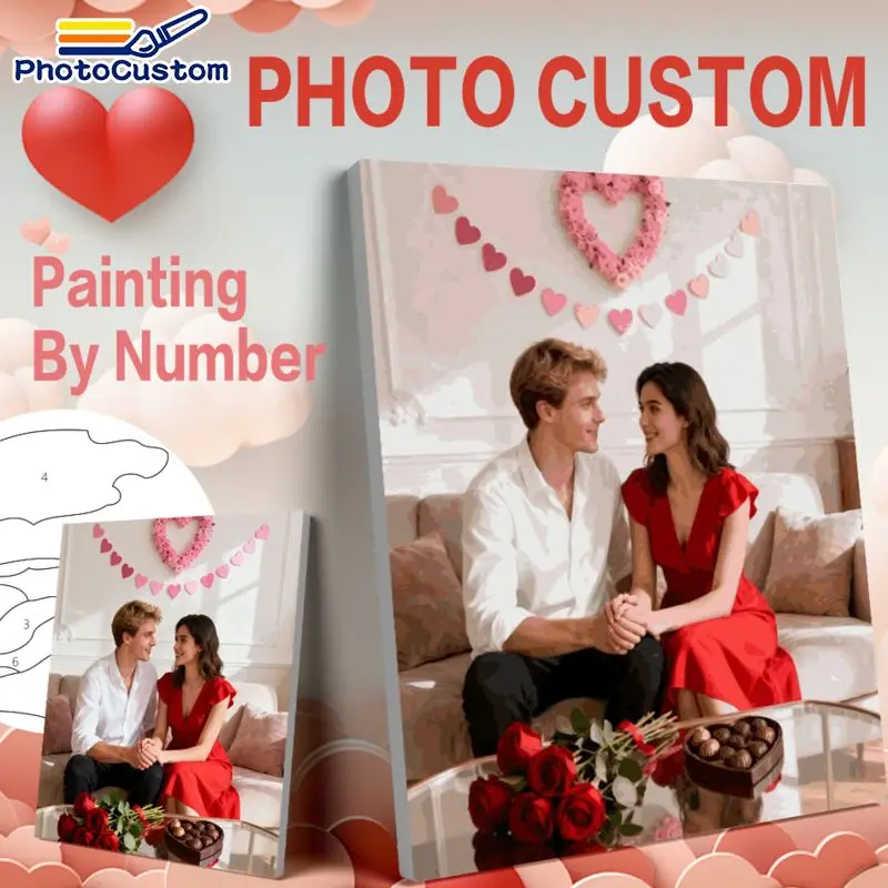 

PhotoCustom Diy Painting By Numbers Customized Landscape Characters Acrylic Paint By Number Unique Gift Your Own Personalized Ph