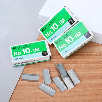 1000 adet/kutu Boyutu No 10 Zımba Kutusu Masaüstü Zımba Aksesuarları Kırtasiye Tapetool Metal Ofis Zımba Normal Araçlar