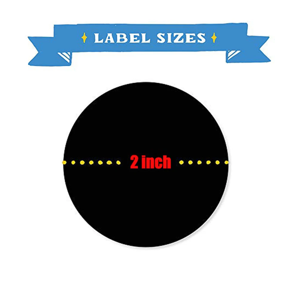 120-300Pcs/roll Black PVC Round Blackboard Sticker Handmade Sticker Adhesive DIY Labels Gift Package Sealing Sticker Can Writing