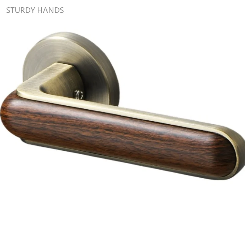 

1 set of zinc alloy new Chinese style indoor silent door lock, light luxury retro bedroom solid wood door handle lock