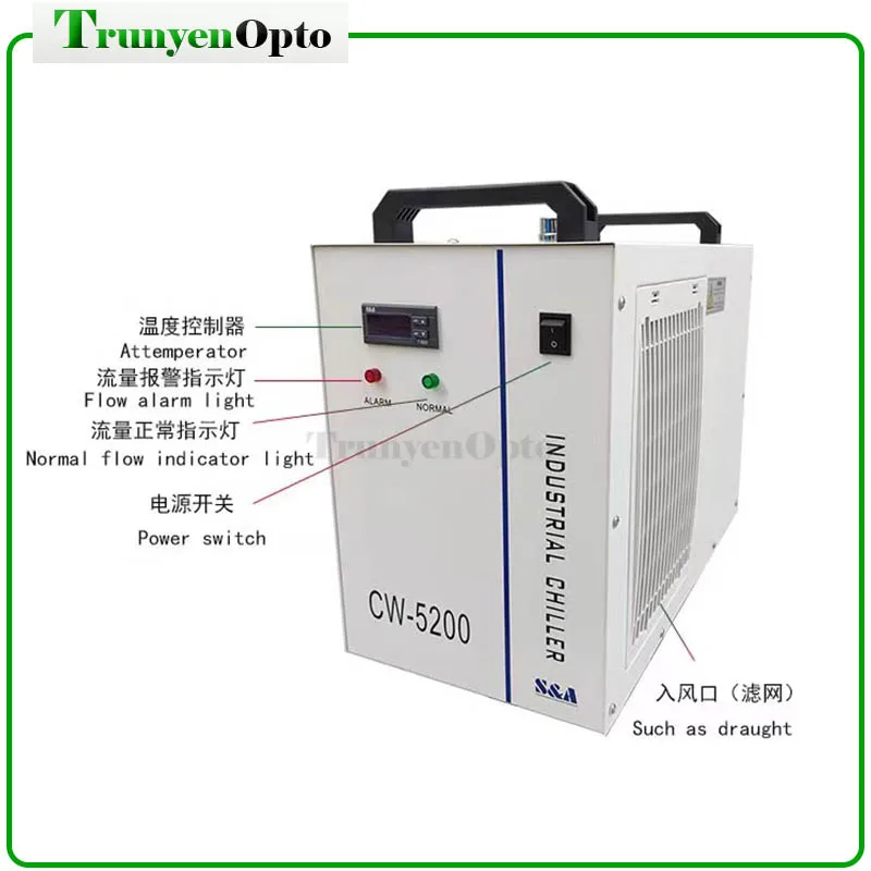 Промышленный водяной охладитель CW5000 CW5200 CW5202 для Лазерной CO2 Трубки с лазерным охлаждением мощностью 100 Вт и мощностью 150 Вт