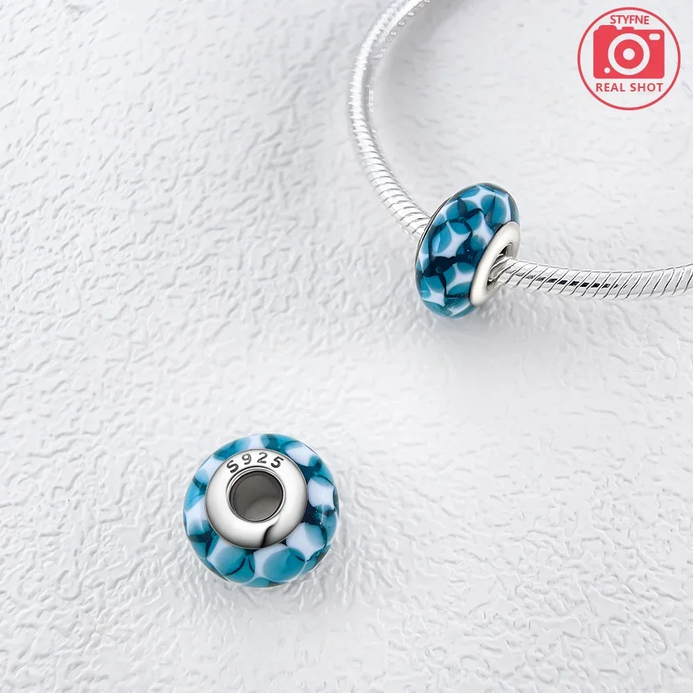 Original  Sterling Silver 925 Fantasy Mini Murano Glass Beads Friendship for Women Diy Bracelet Jewelry Making Friendship Gift view 2