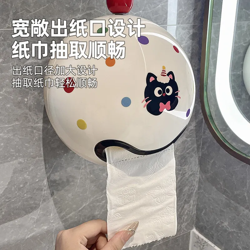 Drill-Free Waterproof Wall Mount Toilet Paper Holder with Storage  Shelf,  Bathroom  Tissu e Box  for  Toilet  Roll  Paper