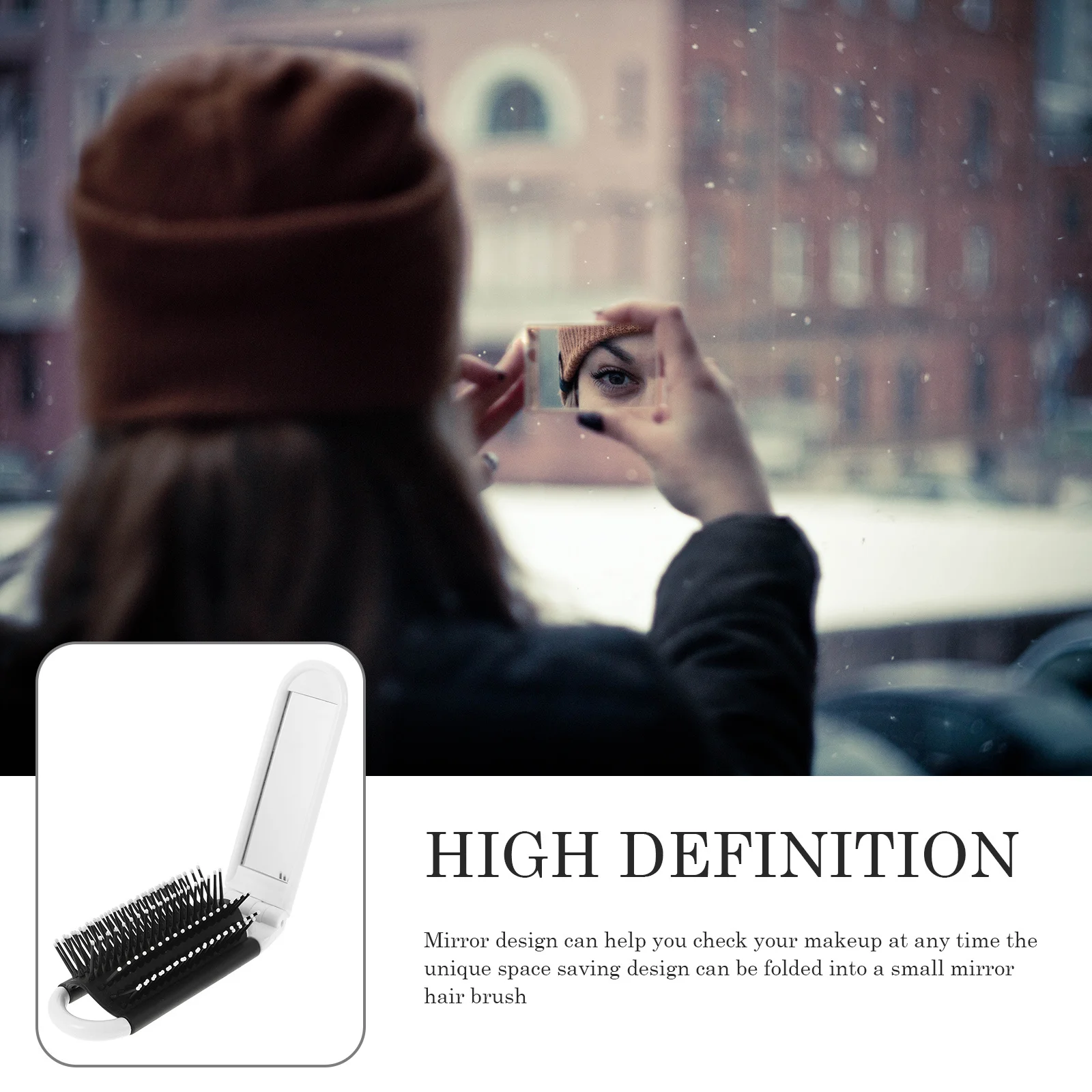 5Pcs Foldable Portable Mini Hair Combs with Mirror Detangling Hairdressing Tools for Travel Foldable Combs Hairdressing Tools