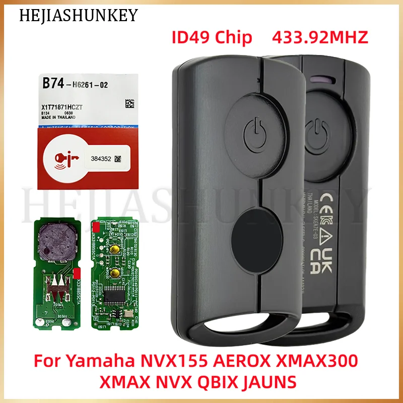 

SKEA71-03 433.92MHz ID49 Chip Motorcycle Scooter Remote Key Fob For Yamaha AEROX QBIX JAUNS XMAX300 NVX155 NMAX V2 SNIPER 155