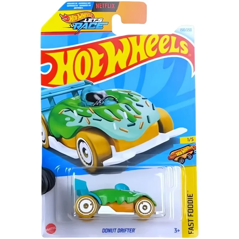 Original Hot Wheels C4982 Donut Drifter Pink White Green 1/64 Diecast Collect Car Model Desktop Ornament For Boy Birthday Gifts view 4