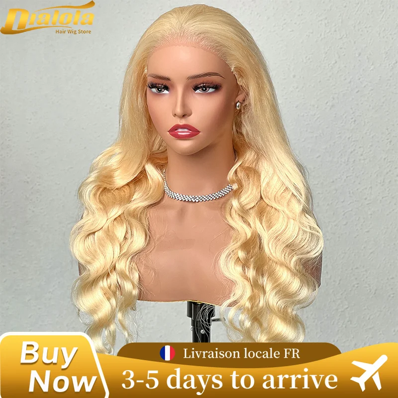 34Inch 613 Blond Body wave HD Lace Front Wig 13x4 13x6 HD Lace Frontal Human Hair Colored Wig For Women Can Be Dyed 250 Density