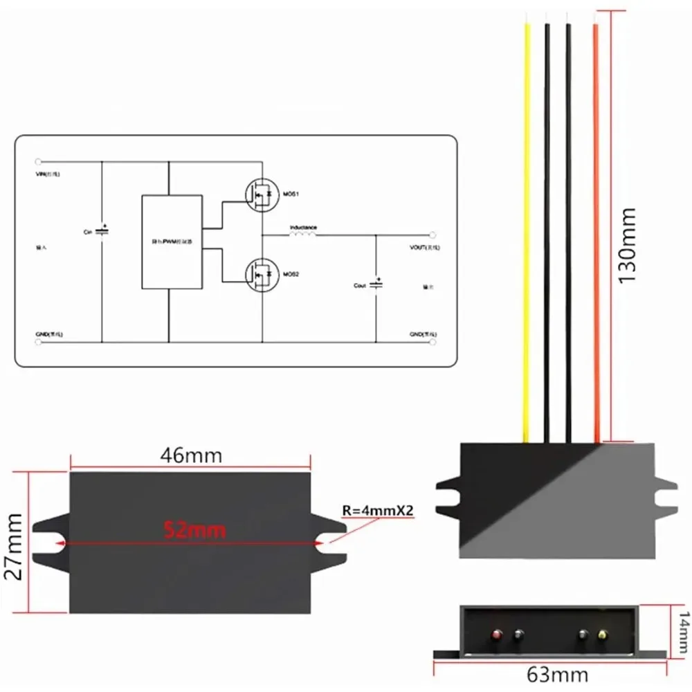 12V24V To 3V-9V 3A Converter Buck Module Power Converter With Overcurrent Overheat Short-Circuit Undervoltage Protection