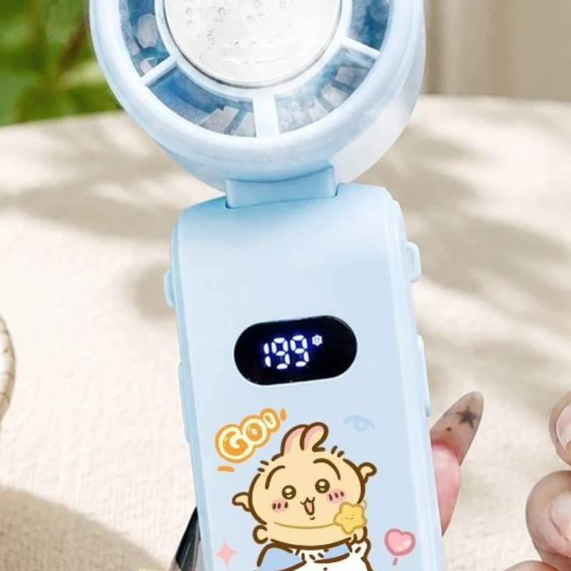 Anime Cartoon Kawaii Chiikawa Handheld Small Fan Good Looks Apply Ice Outdoor Foldable Super Long Battery Life Portable Mute New