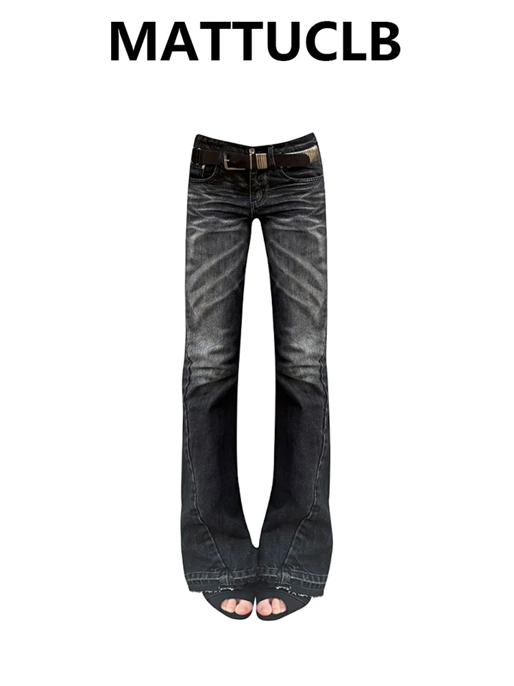 

Autumn Winter Women Tight Jean Japanese Y2K Streetwear Harajuku Denim Pants 2000s American Vintage Slim High Street Grunge New