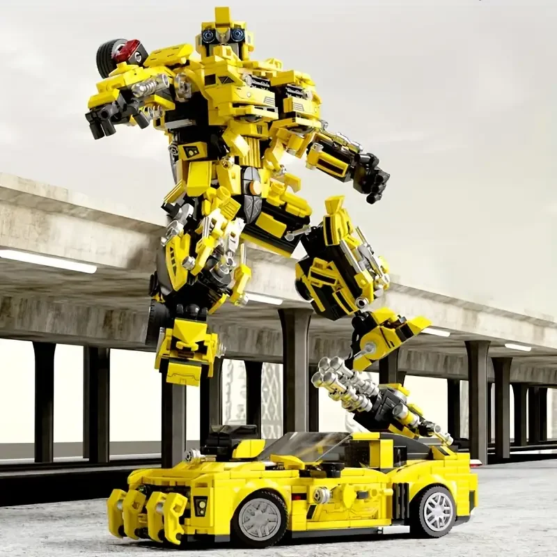 1060 파티클 변신 자동차 모델 로봇 블록 장난감, 건설 교육용 ABS 장난감, 변신 로봇 블록