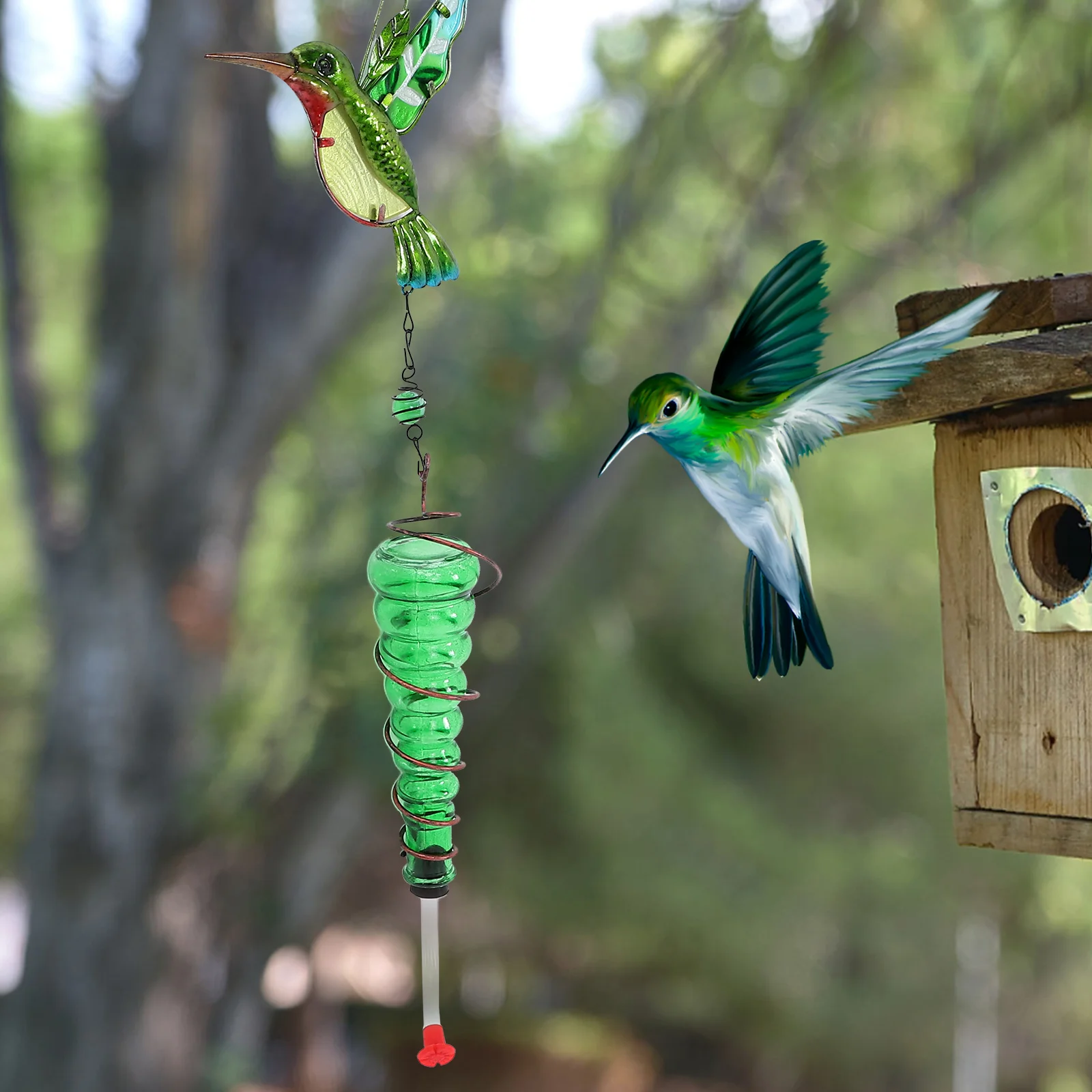 

Glass For Outdoors Durable Iron Frame Hanging Bird Water Container Garden Patio Hummingbird Water Feeder Outdoor Hanging Glass