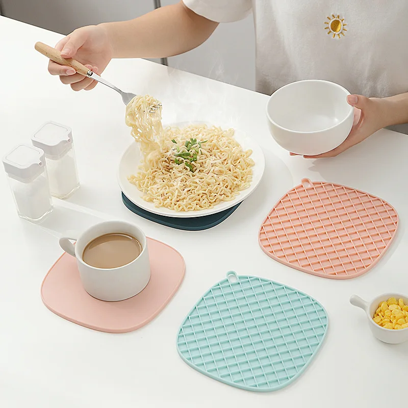 Silicone Coaster, Heat Resistant Insulation Pad Tea Cup, Dish Bowl & Pot, Kitchen Dining Table