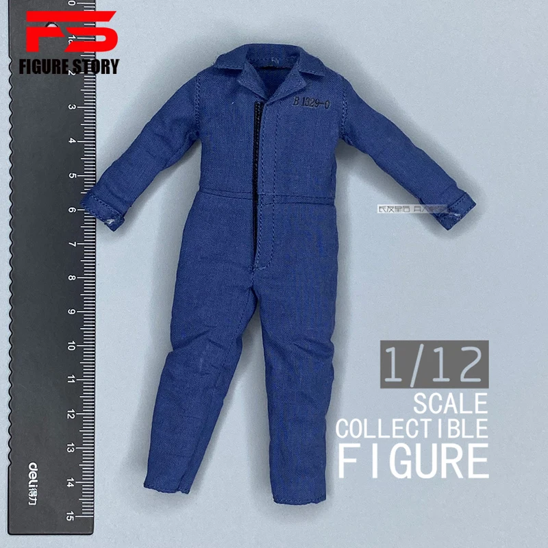 

BOBTOYS 1/12 Scale male dolls blue jumpsuit pants fit 6'' action figure body model