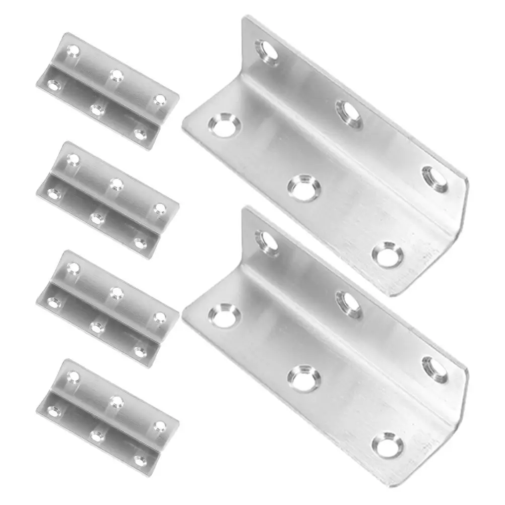 6 staffe angolari in acciaio inossidabile 27x100 L a forma di mensola per armadio Bretelle ad angolo retto Connettori hardware in legno e metallo piccoli