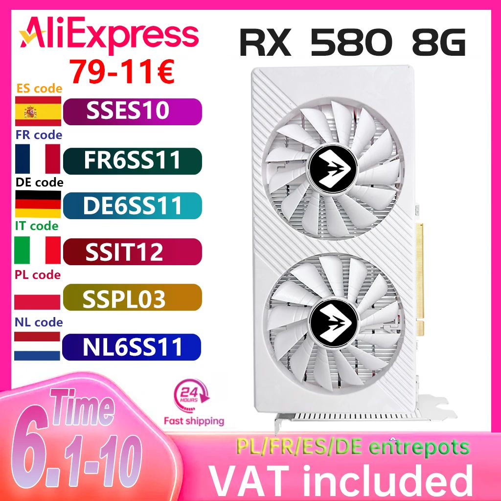 SOYO Graphics Cards Radeon RX580 8G GDDR5 Memory Video Gaming Card PCIE3.0x16 GPU Desktop Computer Components AMD RX 580 8G